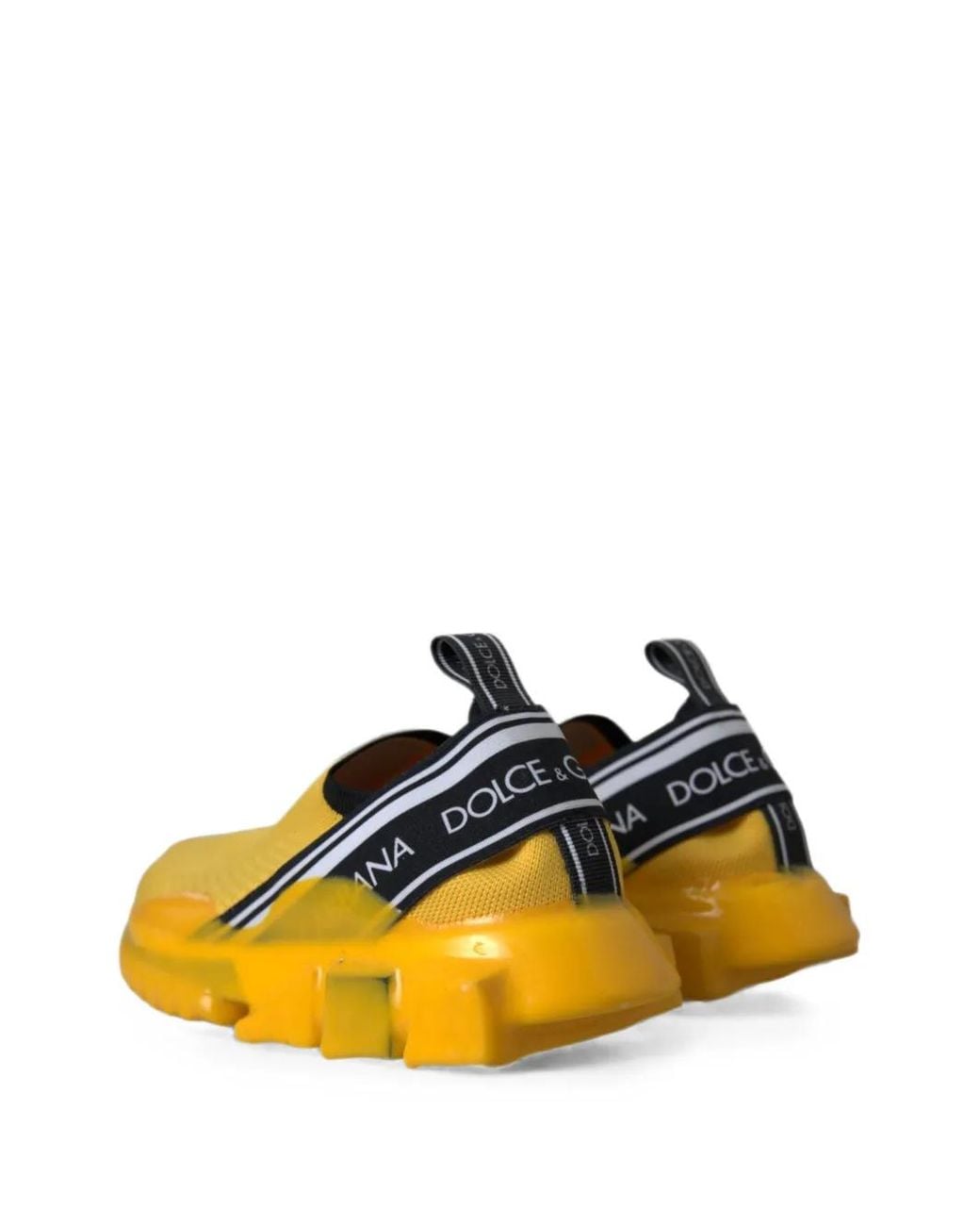 Dolce & Gabbana Yellow Sorrento Knitted Slip-On Sneakers