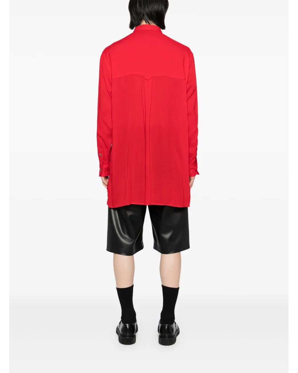 Yohji Yamamoto Red Long-Sleeved Shirt for men