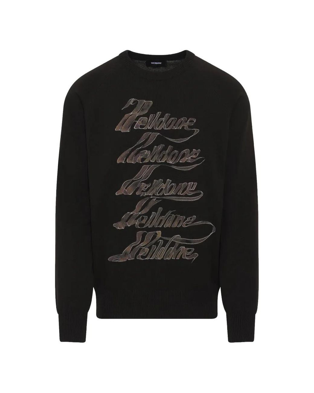 we11done Black Logo-Print Sweater for men