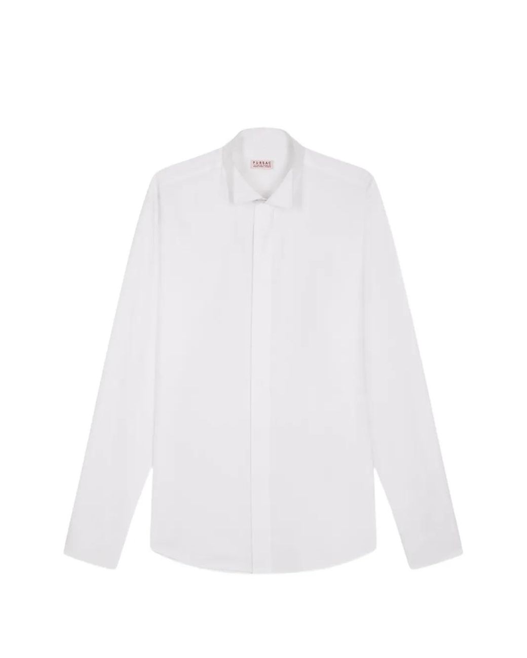 Fursac White Wing-Collar Long-Sleeve Shirt for men