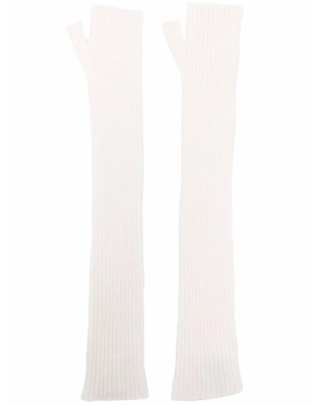 Barrie White Long Fingerless Cashmere Gloves