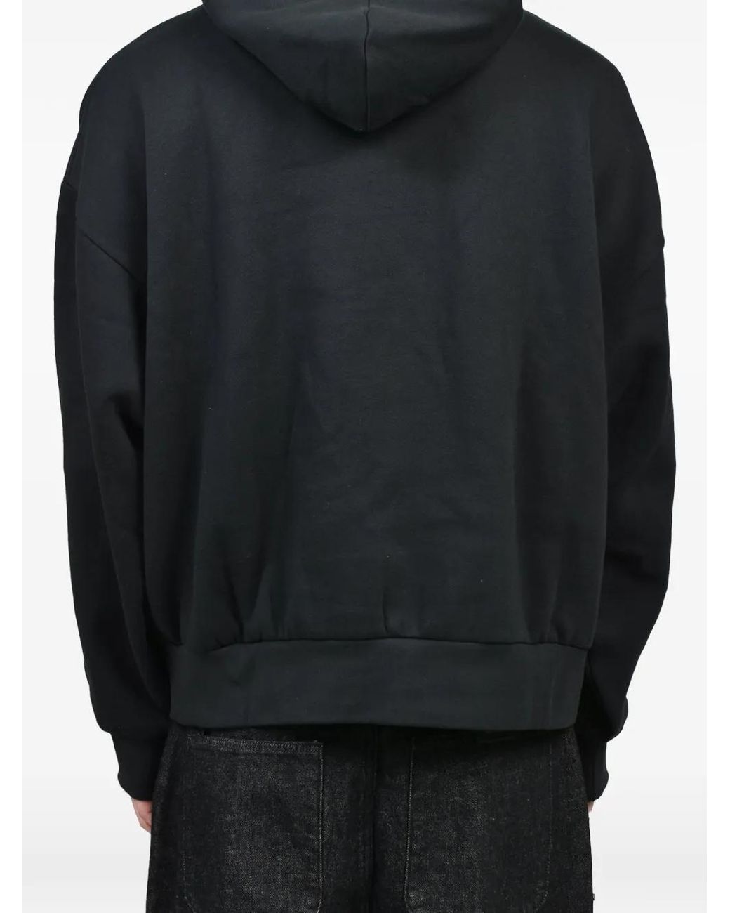 Essentials Black Hoodie À Logo Imprimé for men