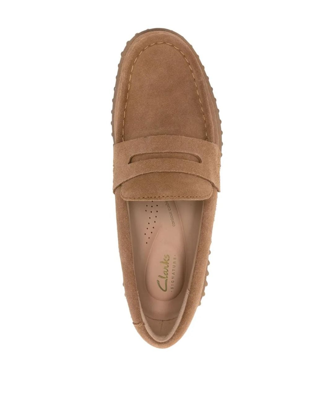Clarks Brown Torhill Penny Flatform Loafers