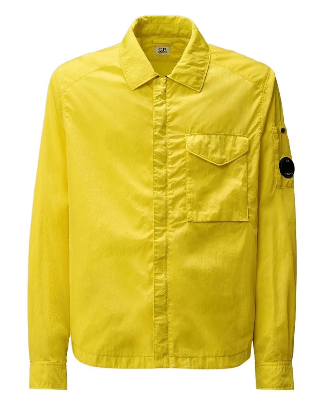 C P Company Yellow Chrome-R Lens Zipped Overshirt for men