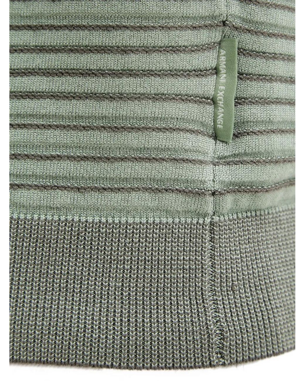 ARMANI EXCHANGE Green Sweat À Rayures Horizontales for men