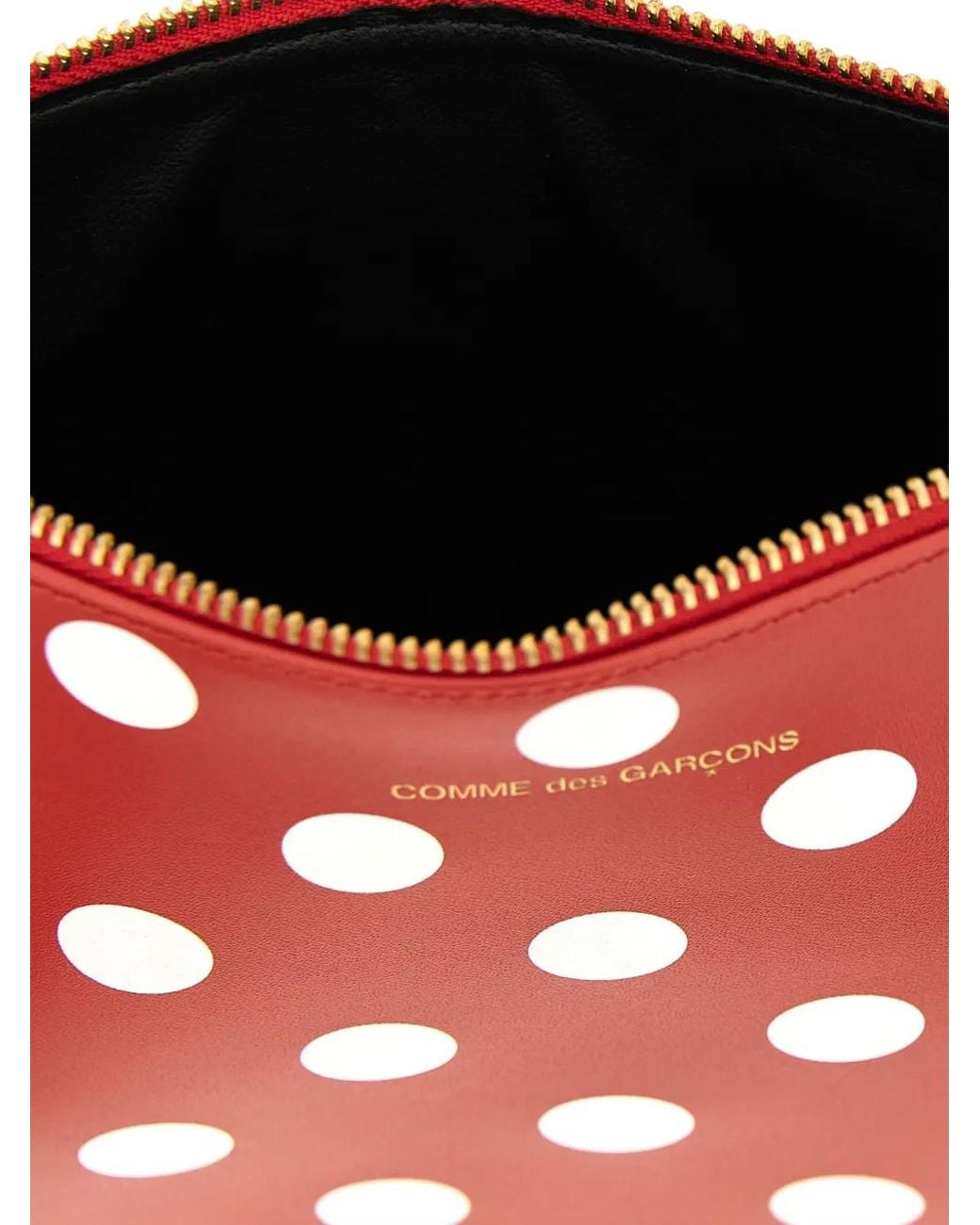 Comme des Garçons Red Polka-Dot Leather Wallet for men