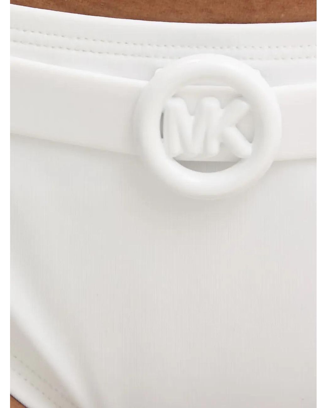 MICHAEL Michael Kors Brown Logo-Belted Bikini Bottom