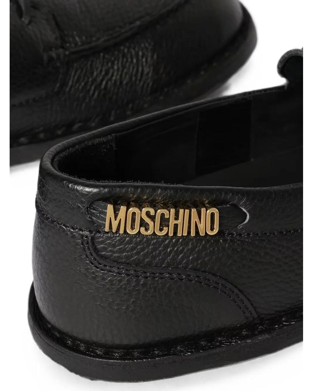 Moschino White Adrian Logo-Plaque Loafers for men