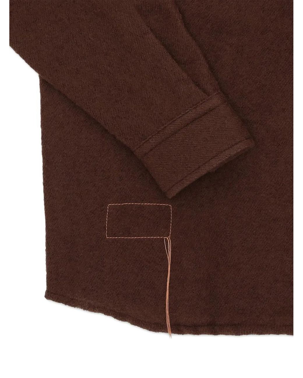 Fortela Brown Kenny Brushed Chest-Pocket Overshirt for men