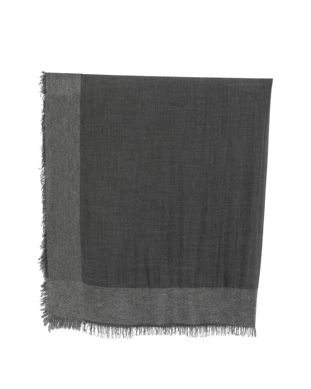 Faliero Sarti Black Fringed-Edge Scarf