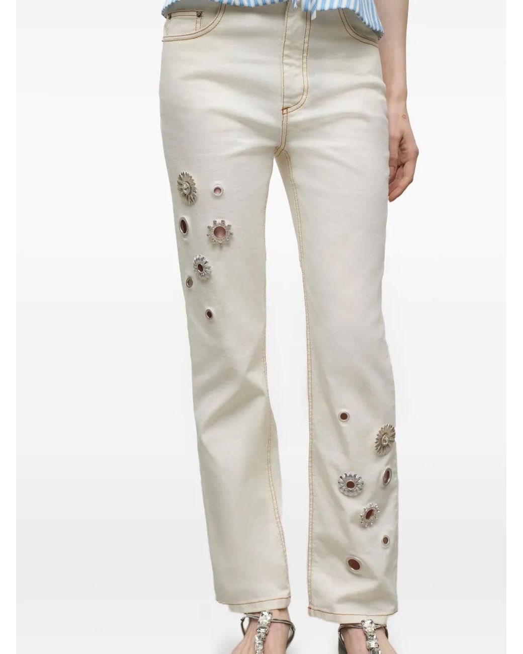 Area Gray Cut Out-Detail Jeans