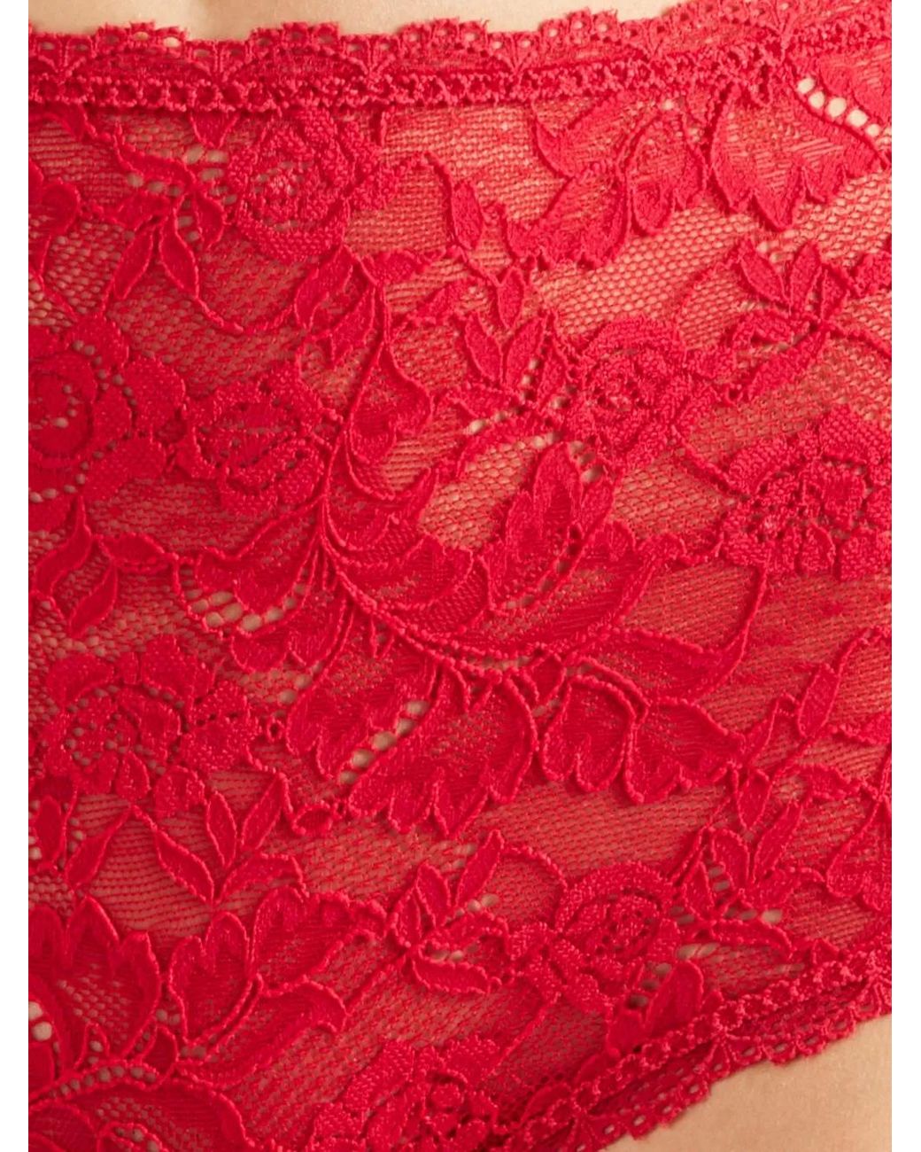 Aubade Red Rosessence Lace-Jacquard Briefs