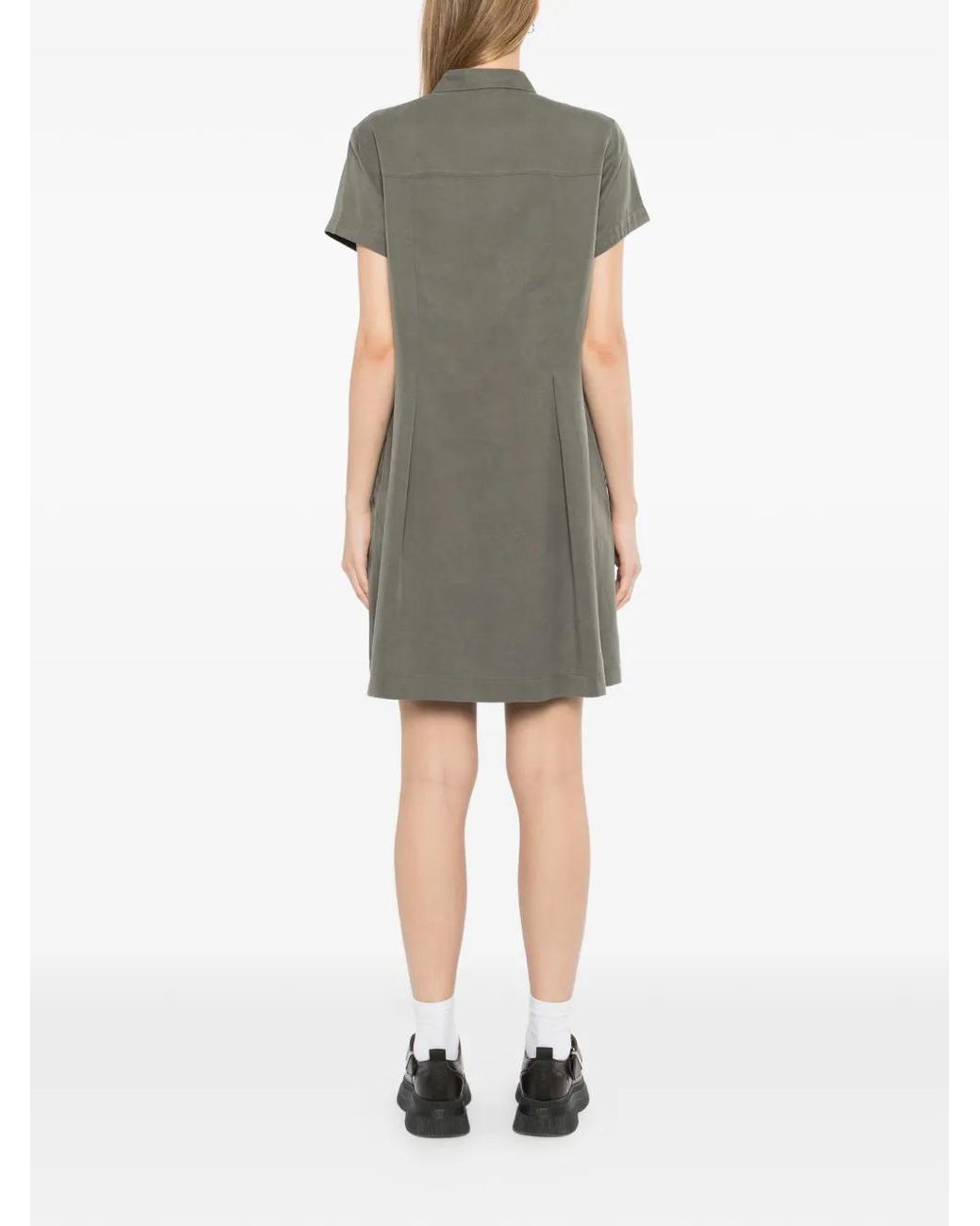 SPORT b. by agnès b. Gray Short-Sleeves Mini Shirt Dress