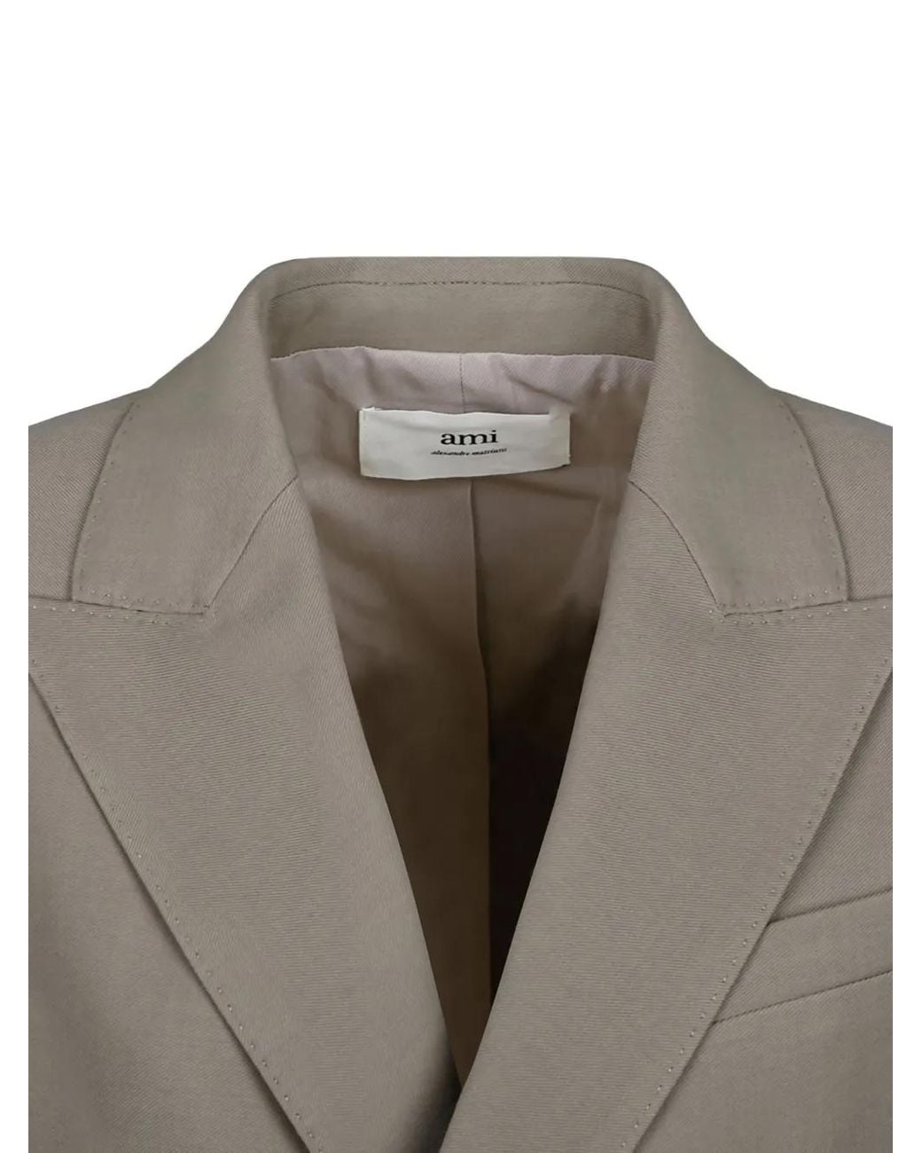 AMI Gray Double-Breasted Blazer