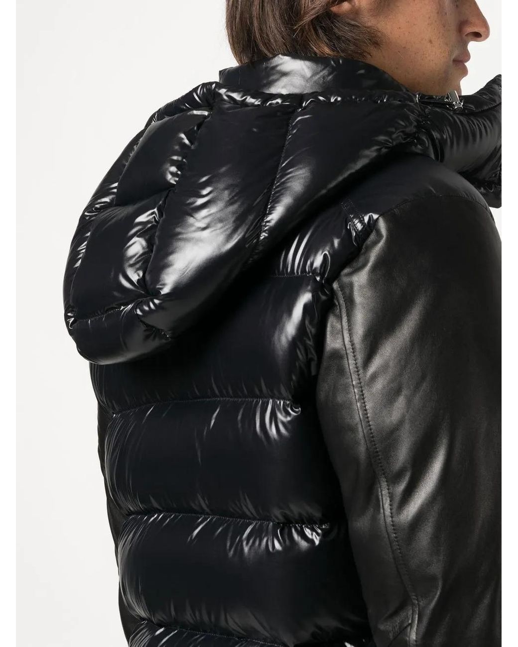 Moncler Black Padded Detachable-Hood Jacket for men