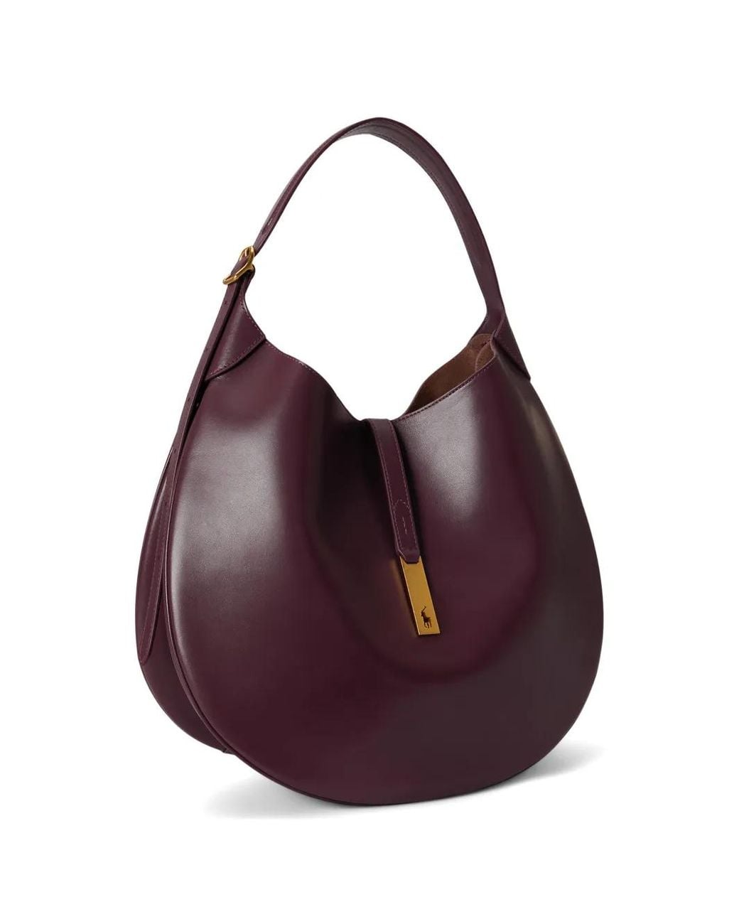 Polo Ralph Lauren Purple Polo Id Large Calfskin Shoulder Bag