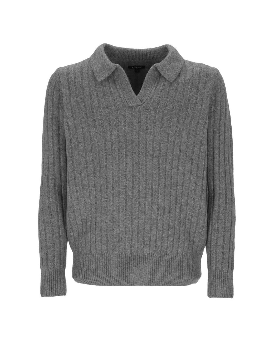 KEELING Gray Ribbed-Knit Sweater for men