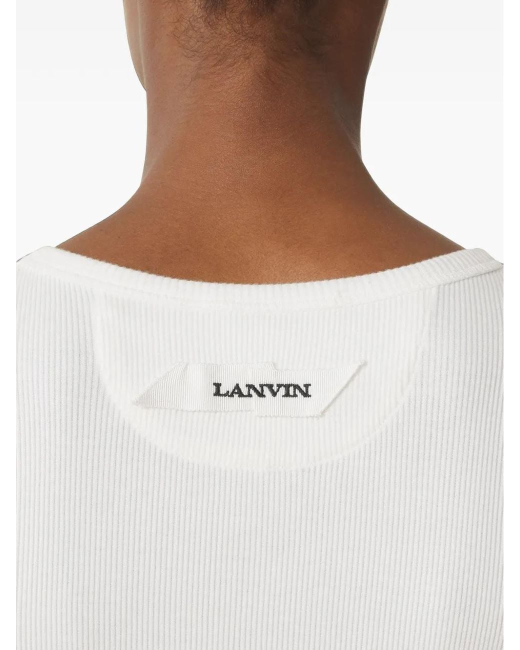 Lanvin White Mother And Child Ribbed Tank Top