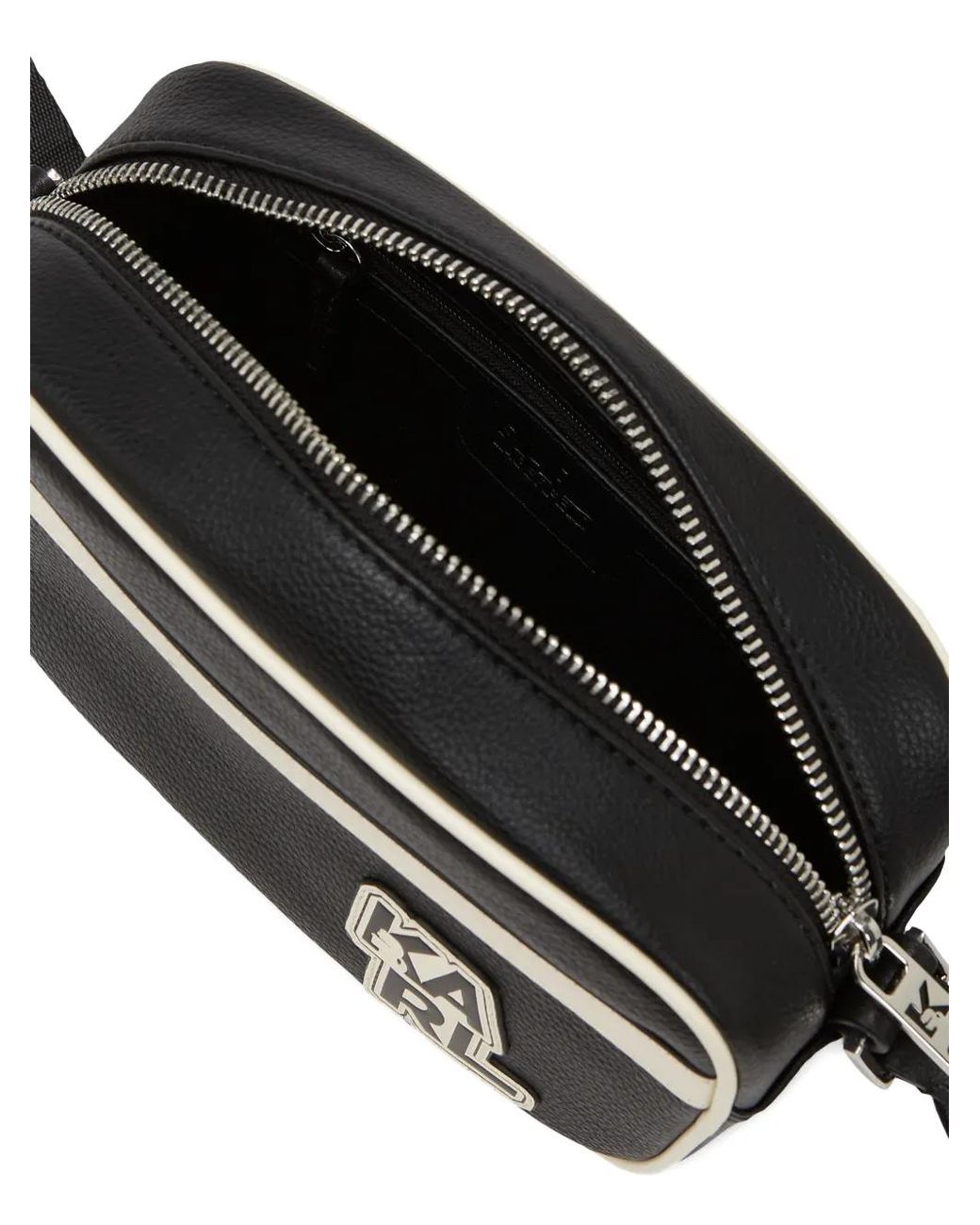 Karl Lagerfeld Black K/Athleisure Contrasting-Panel Messenger Bag for men