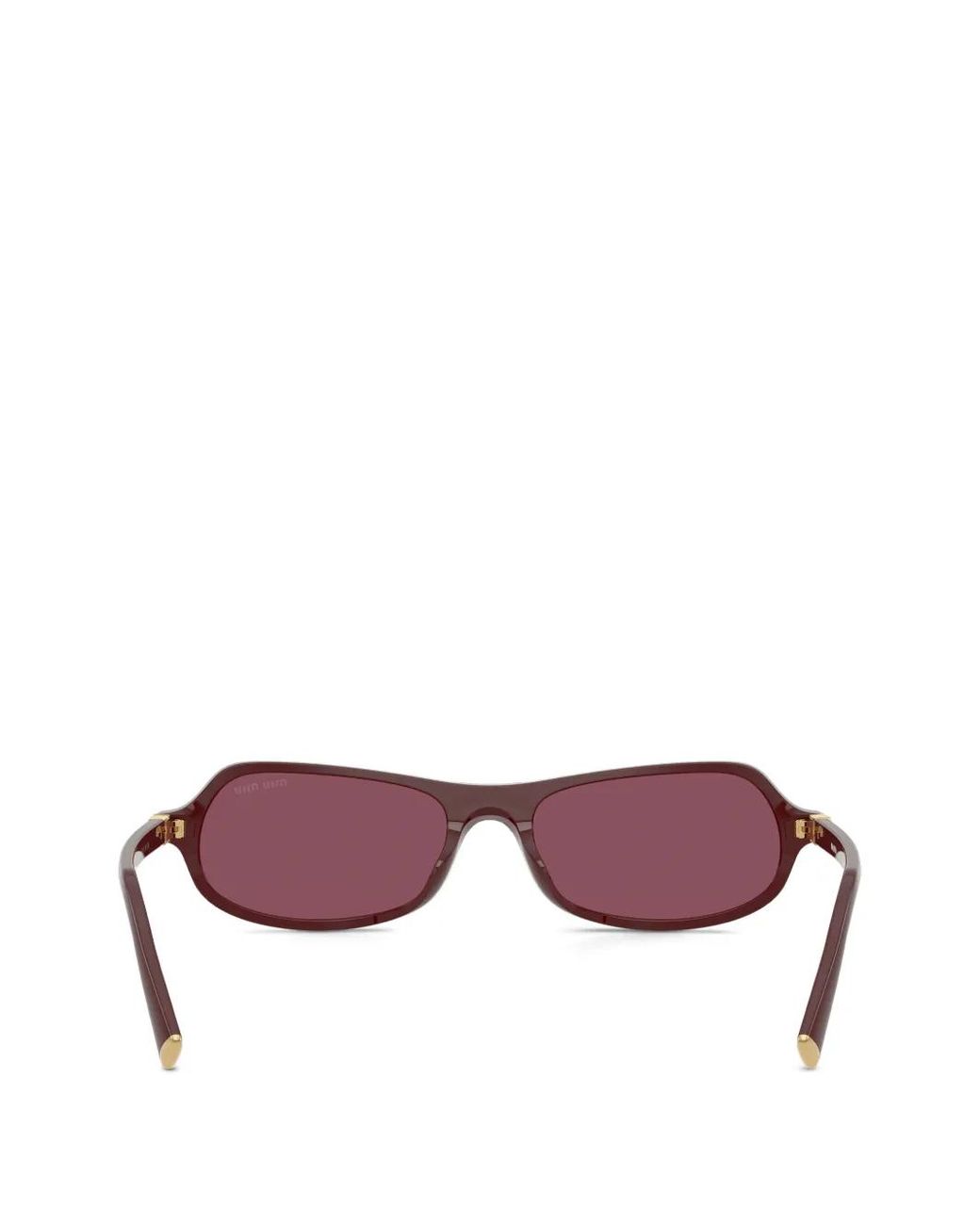 Miu Miu Purple Logo-Plaque Rectangle-Frame Sunglasses
