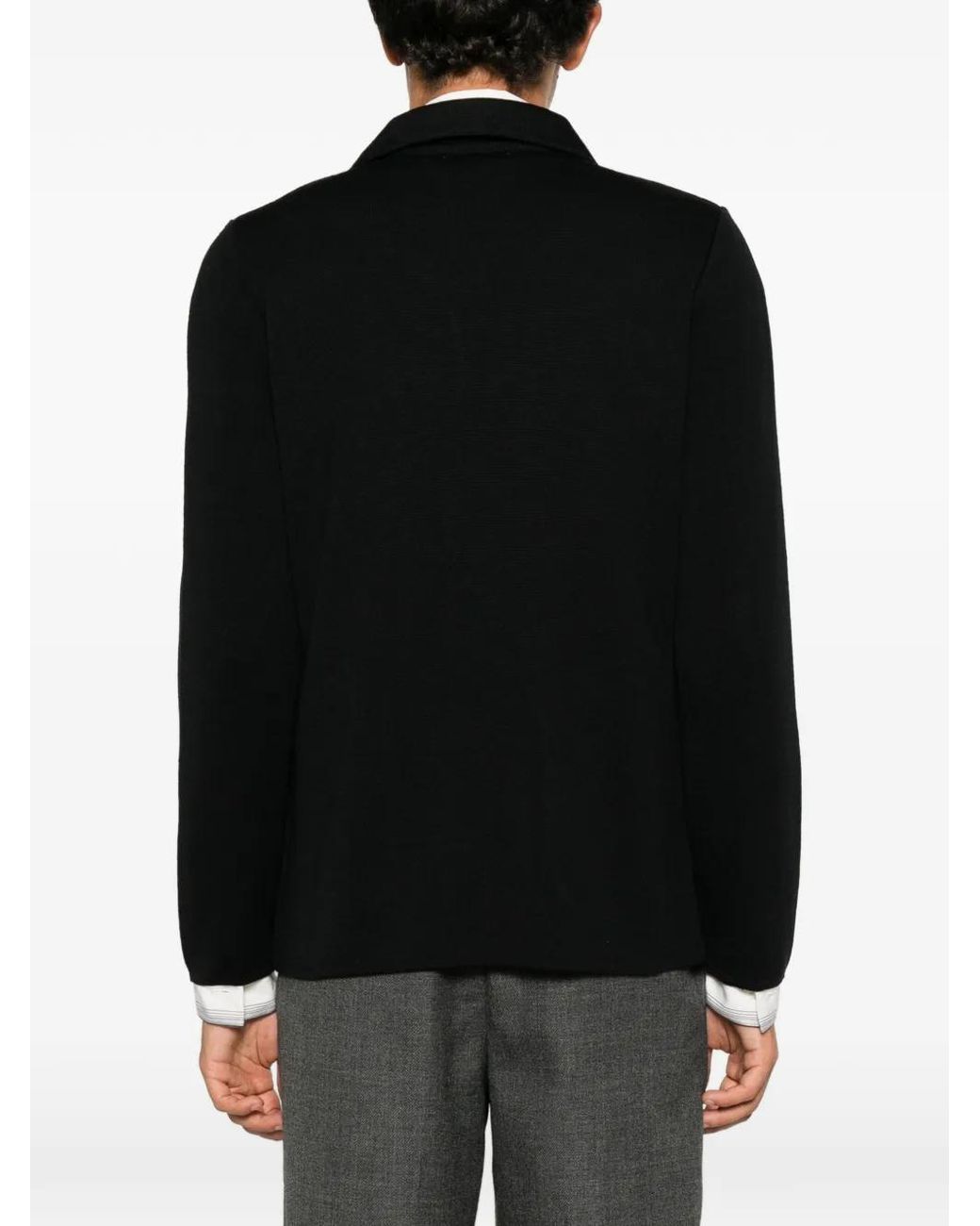 Lardini Black Patch-Pocket Button-Up Jacket for men