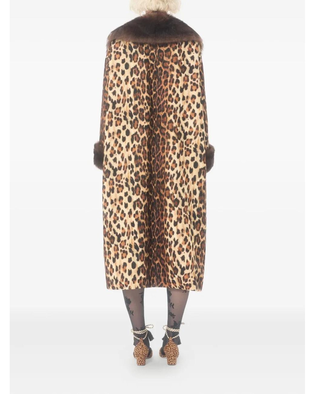 Valentino Garavani Brown Fauve Eclat Spotted Wool Coat