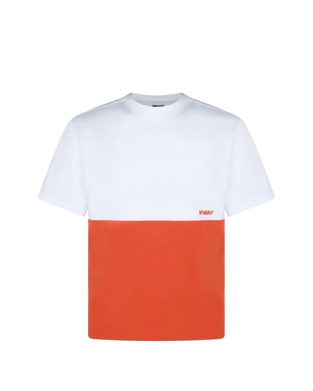 K-Way White Colourblock T-Shirt for men