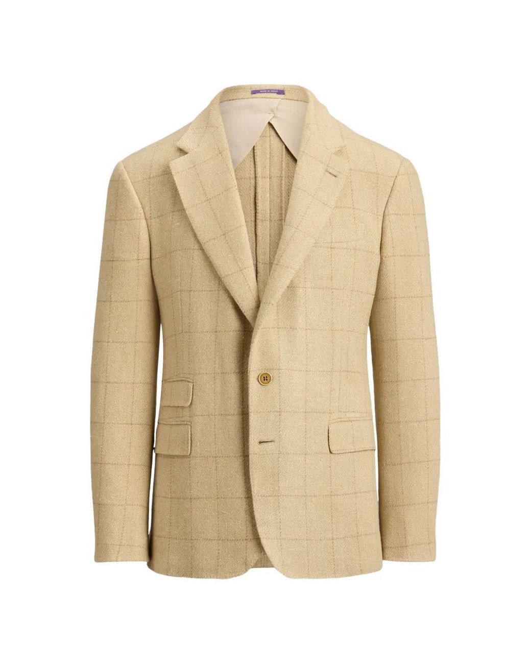Ralph Lauren Natural Check-Pattern Single-Breasted Blazer for men
