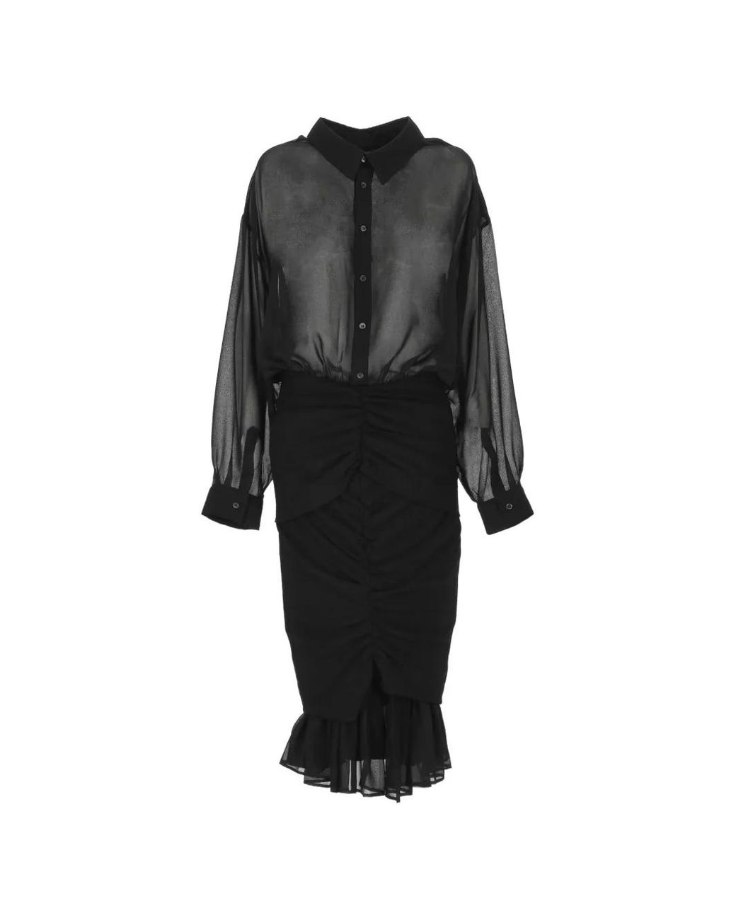 Jacquemus Black Siroco Sheer-Panel Ruffled Dress