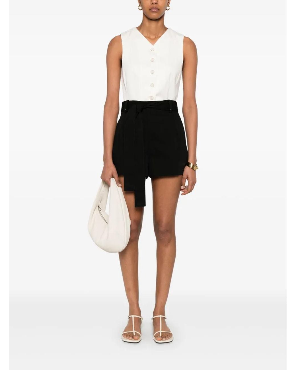 Moncler Black Cotton Blend Shorts