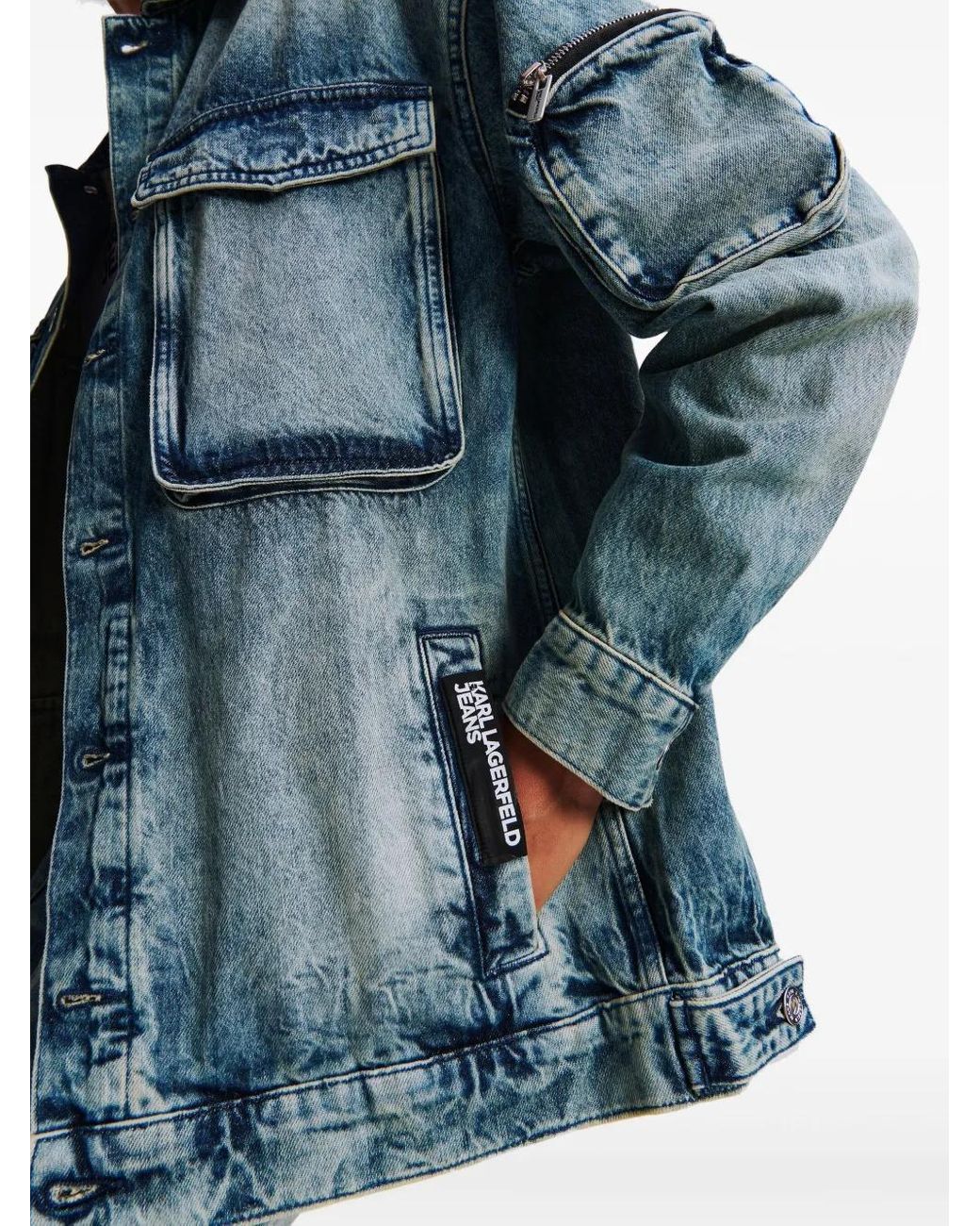 Karl Lagerfeld Blue Cotton Jacket