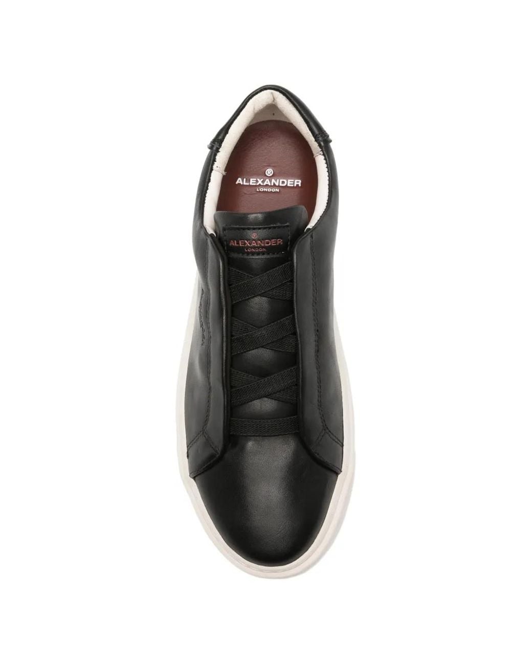 Alexander Smith Black Logo-Debossed Leather Sneakers for men