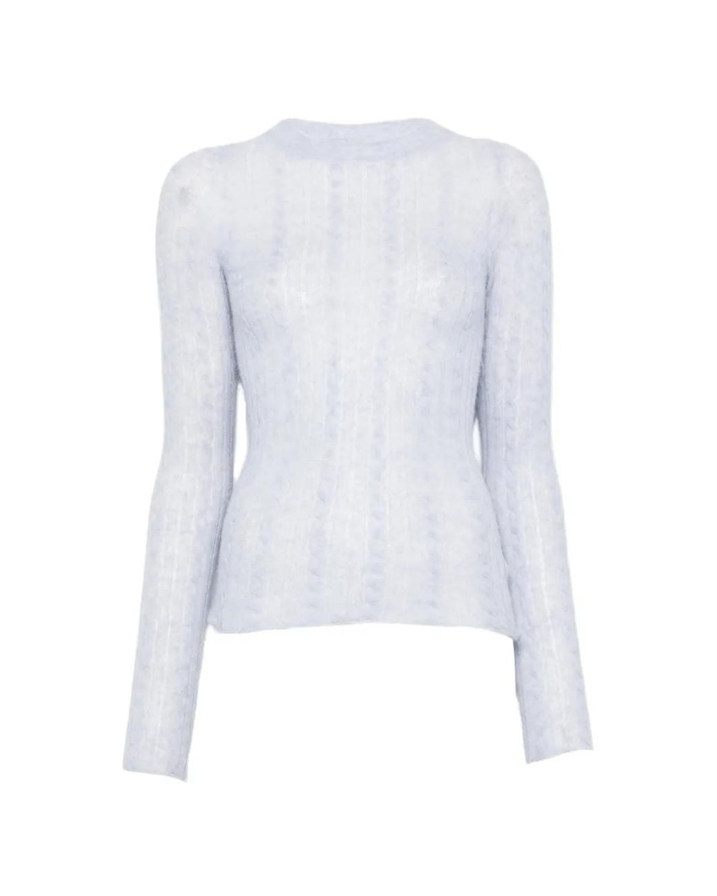 Haikure White Sey Cable-Knit Semi-Sheer Sweater