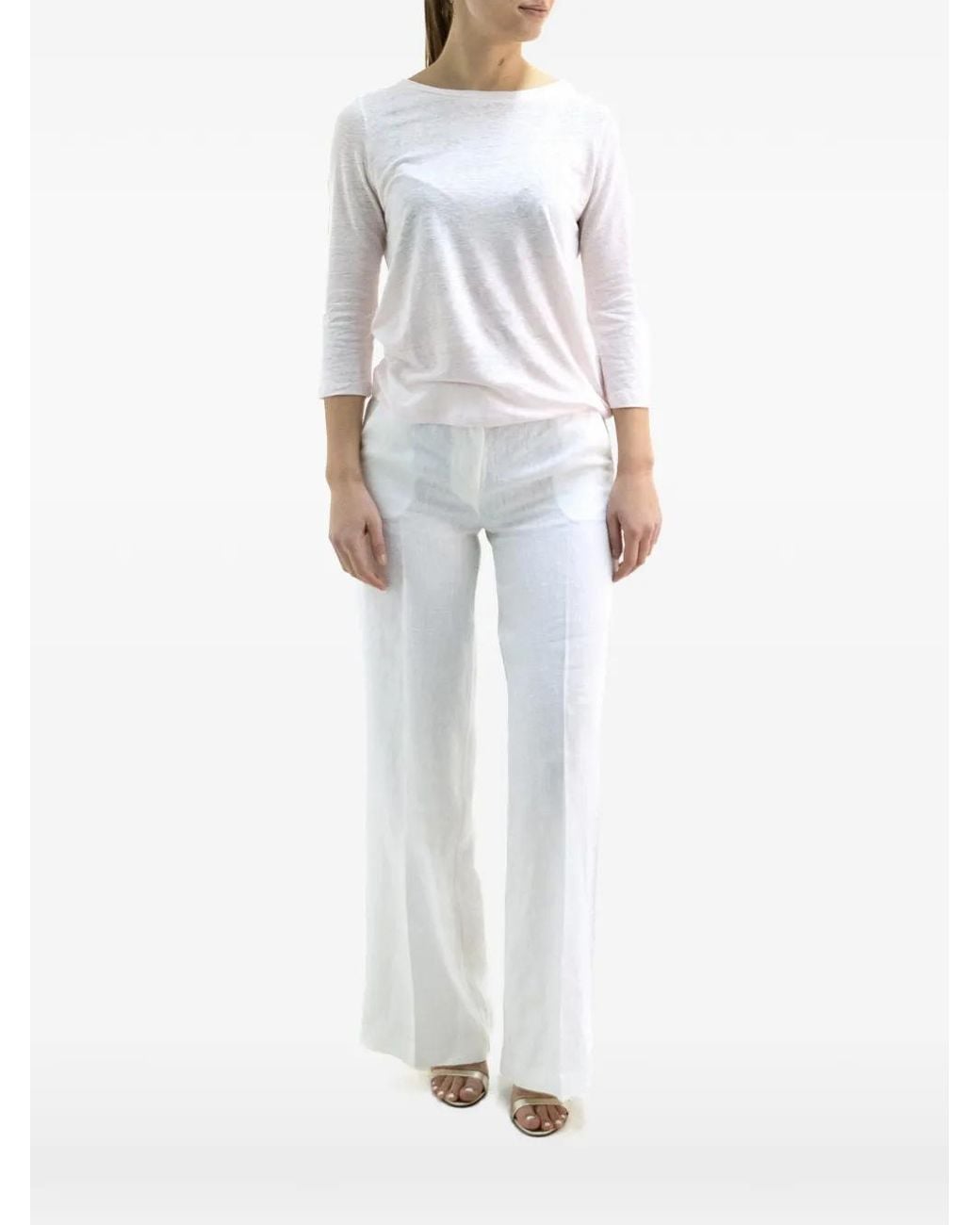 Majestic Filatures White Boat Neck T-Shirt