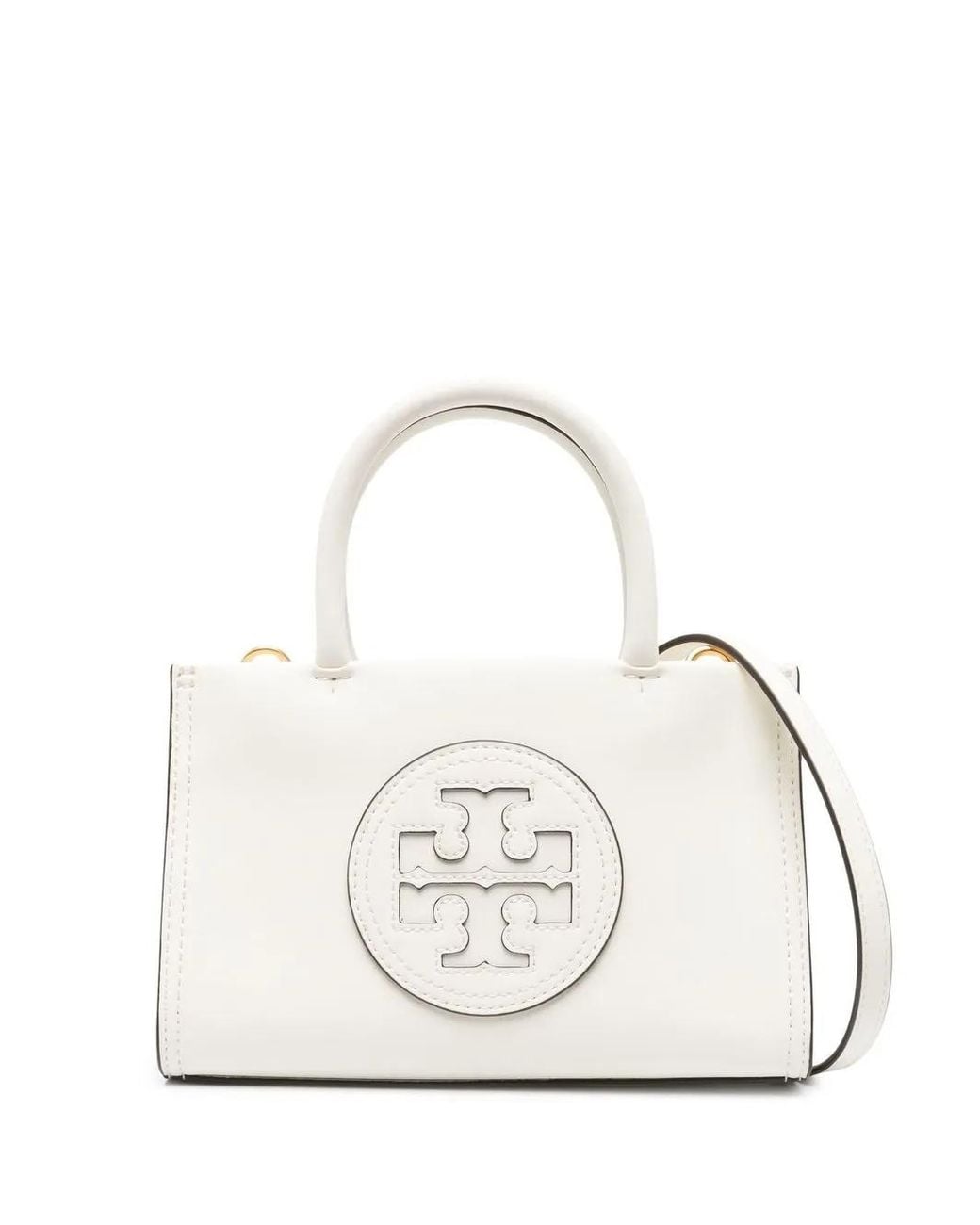 Tory Burch White Bio Ella Mini Shopping Bag