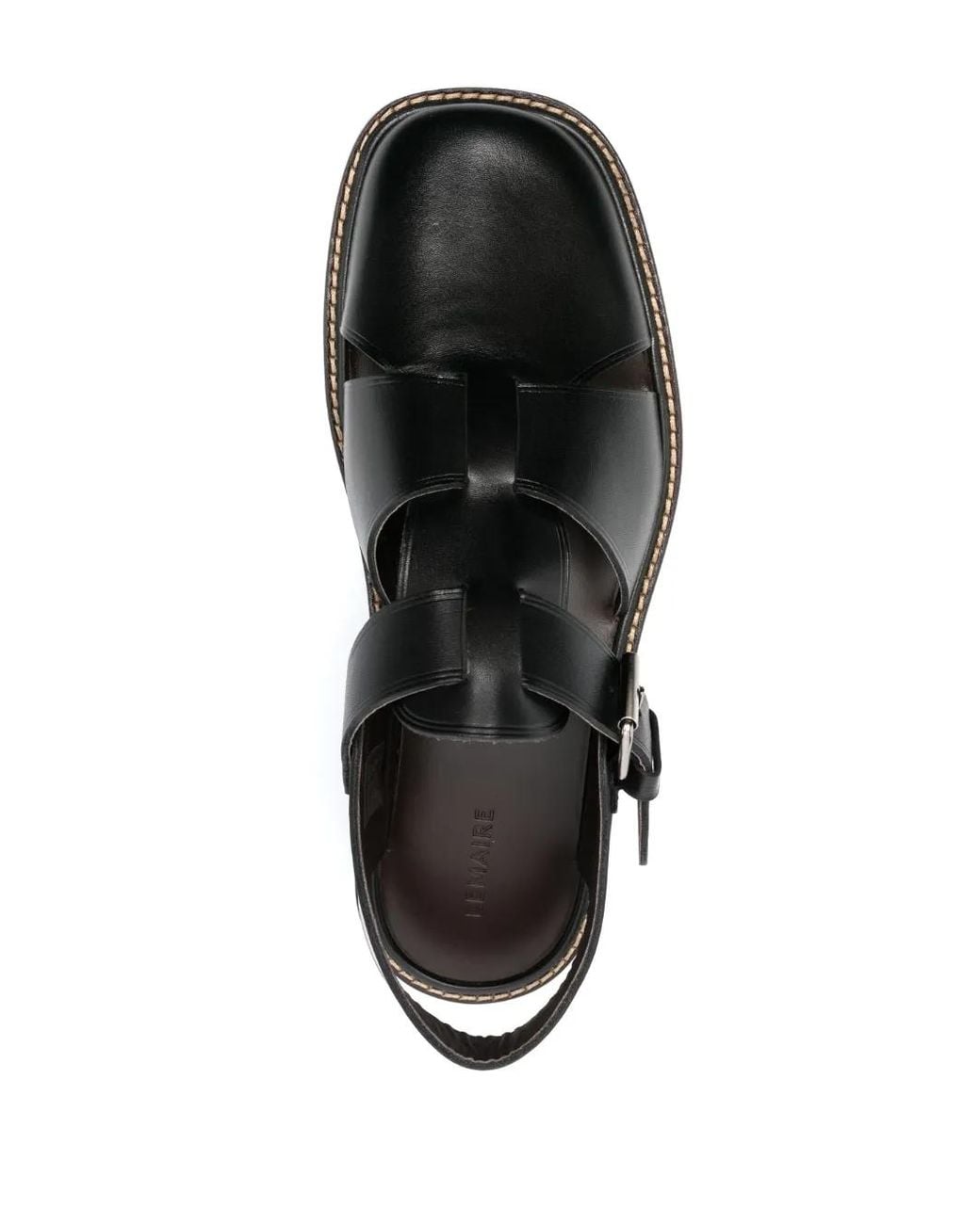 Lemaire Black Fisherman Sandals for men
