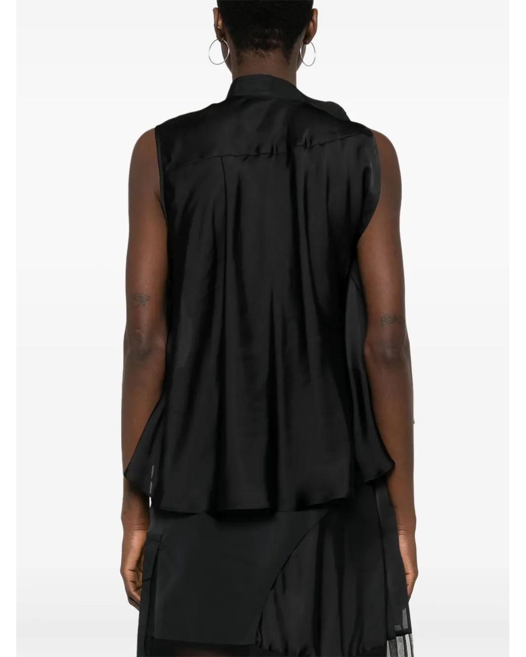Sacai Black Fabric Combo Shirt