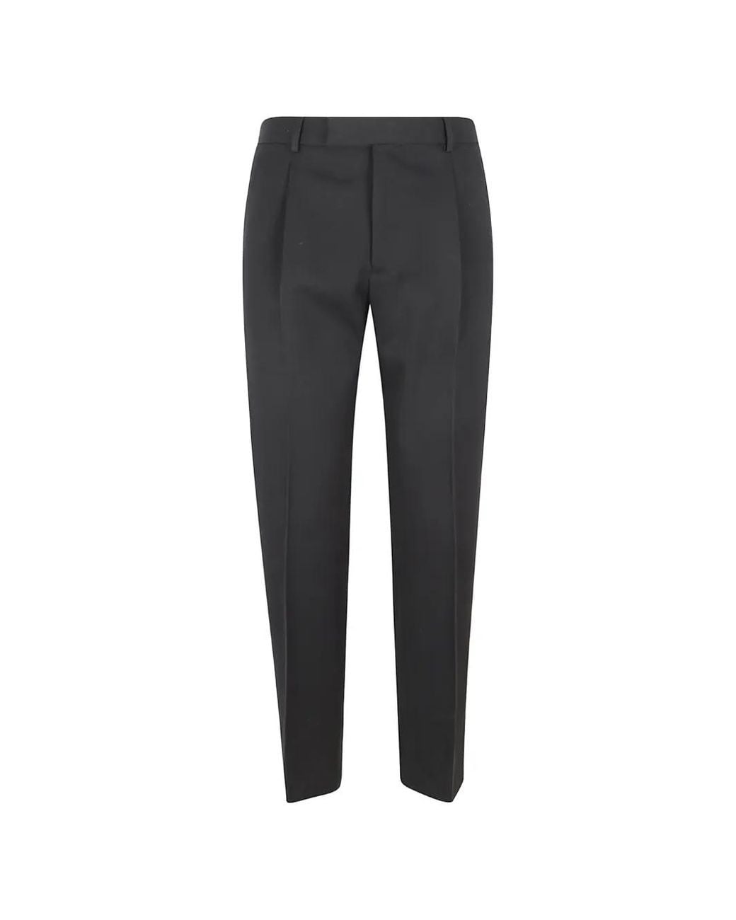 Zegna Black Pleated Tailored Trousers for men