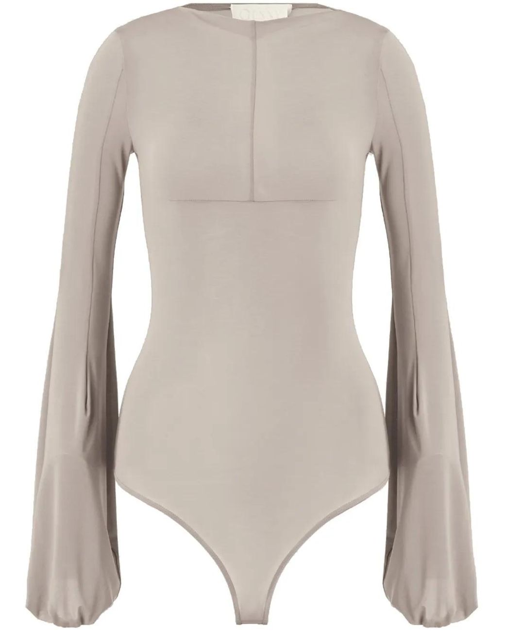 Genny Natural Puff-Sleeve Bodysuit