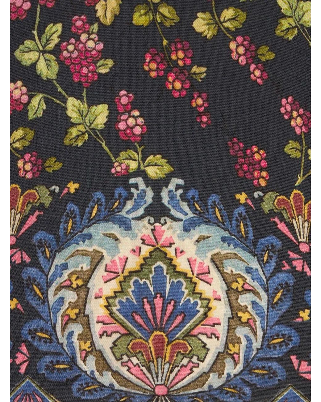 Etro Blue Floral-Print Knitted Top