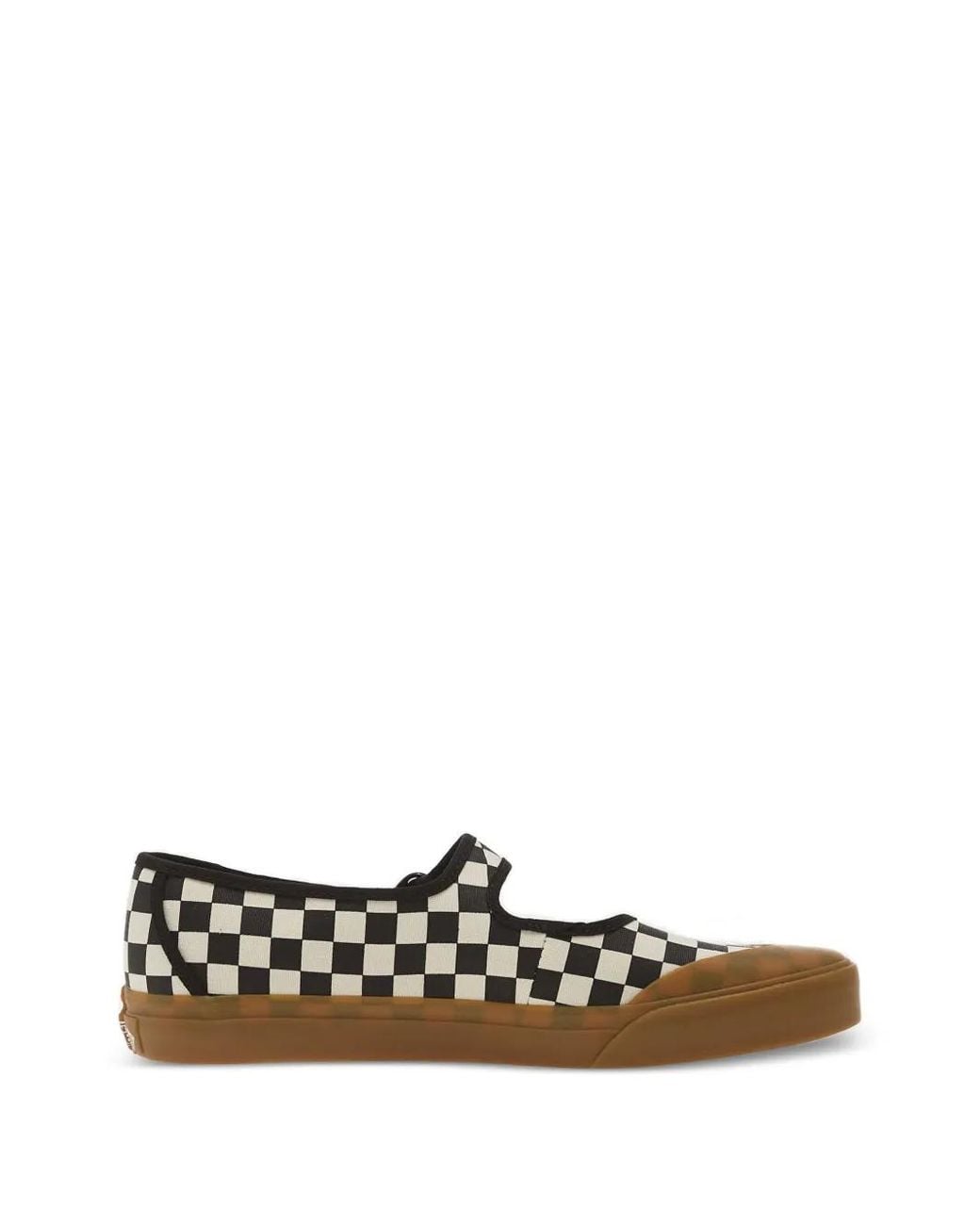 Vans White Mary Jane Check-Pattern Sneakers