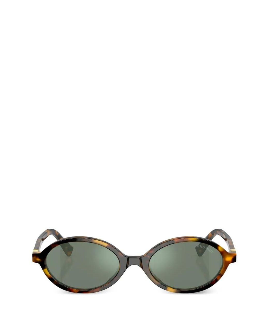 Miu Miu Green Oval-Frame Sunglasses