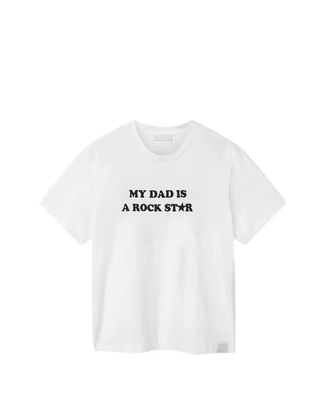 Stella McCartney White T-Shirt En Coton À Slogan Imprimé