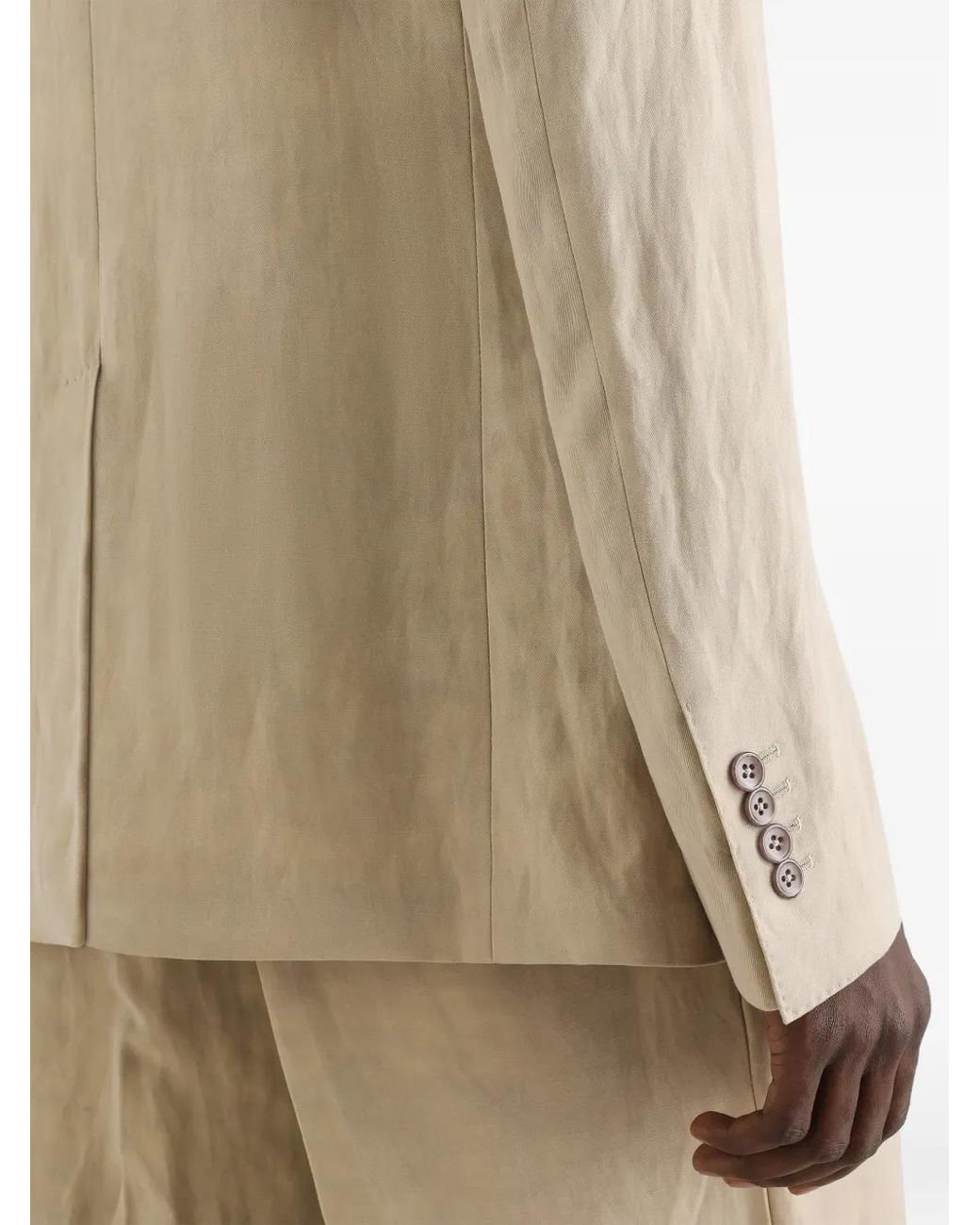 Dolce & Gabbana Natural Martini Light Single-Breasted Linen Jacket for men