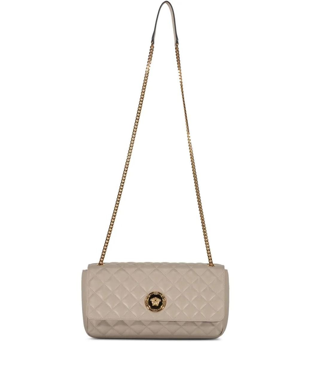 Versace Natural Quilted Leather Shoulder Bag