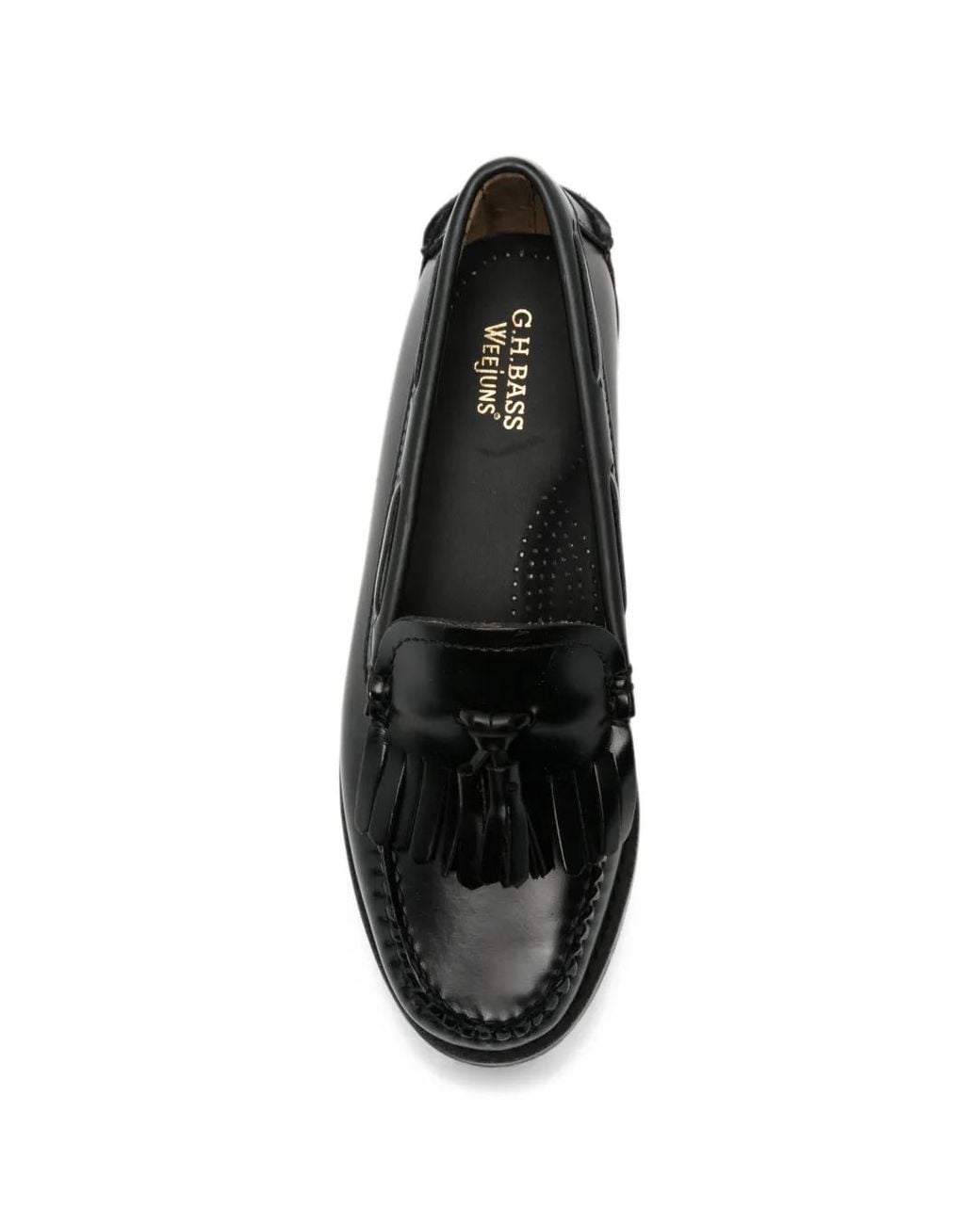 G.H.BASS Black Esther Kiltie Tassels Loafers