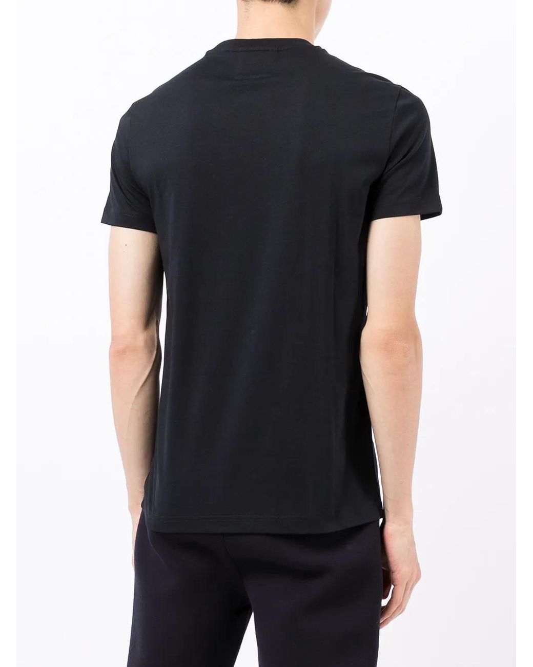 Emporio Armani Black Logo Cotton T-Shirt for men