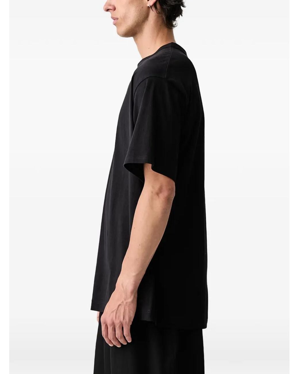 Yohji Yamamoto Black T-Shirt Logo Pt for men