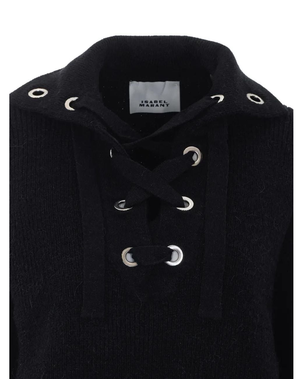 Isabel Marant Black Yadalia Lace-Up Sweater
