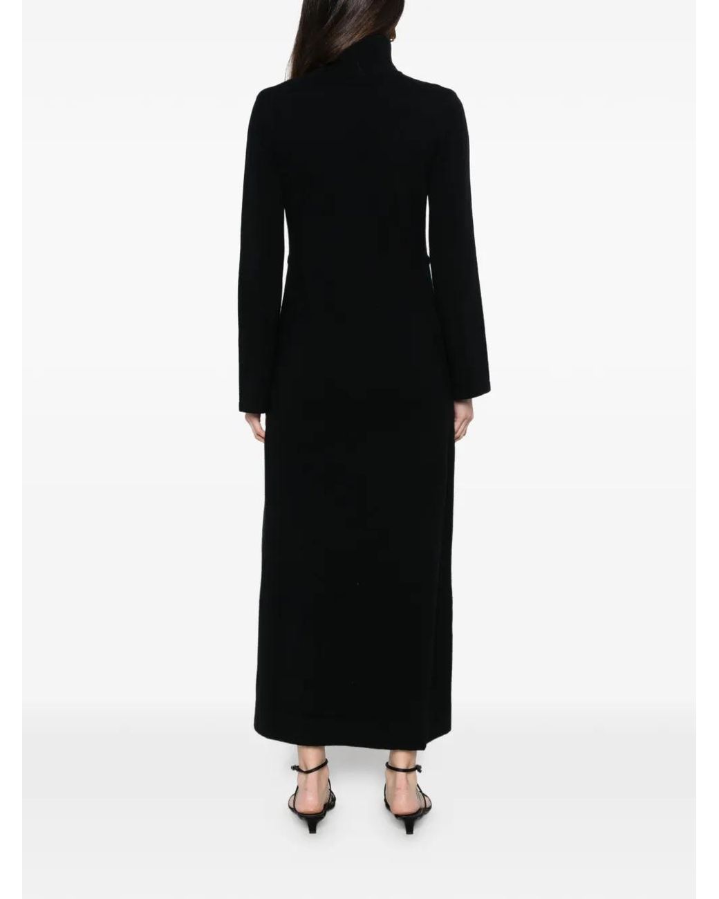 Rixo Black Elliettebit Detail Roll-Neck Maxi Dress